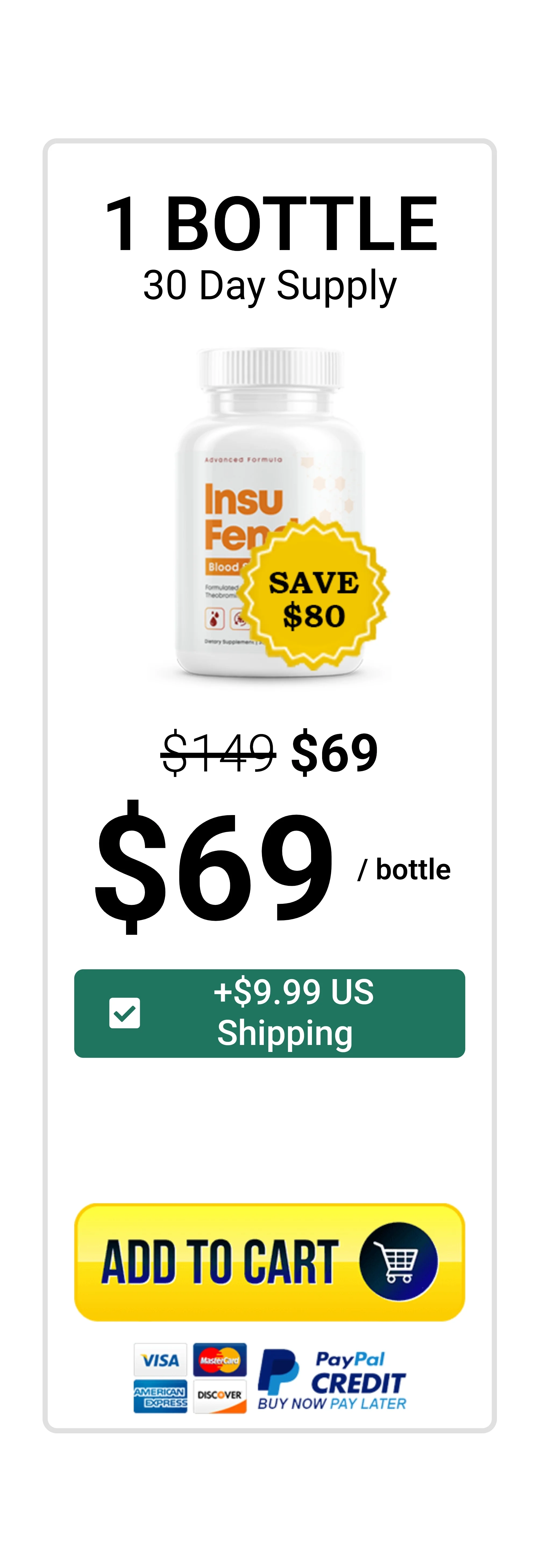 InsuFend™ 1 bottle pricing